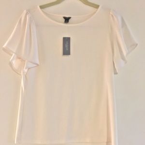 Ann Taylor Flutter Sleeve Blouse